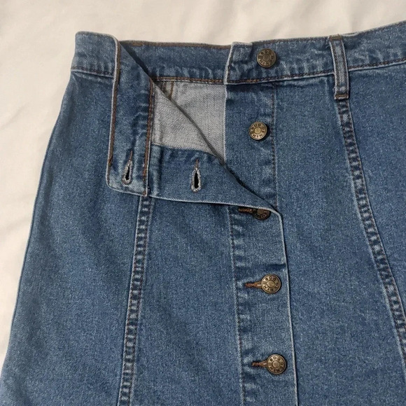 BDG A-line Button Front Mini Skirt Color Blue Size 4 - Picture 5 of 15